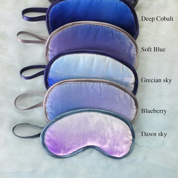 Sleep mask hand painted velvet, various colors, adjustable strap, gifts, READY TO SHIP, Uk
