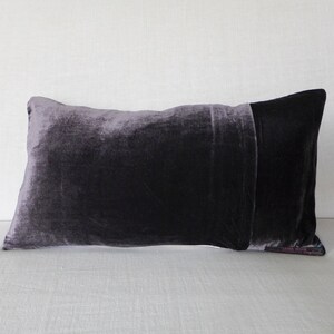 Mauve/gray ombre painted velvet pillow cushion cover, MADE TO ORDER, Uk 12 x 20 30cm x 50cm, other sizes made to order image 10