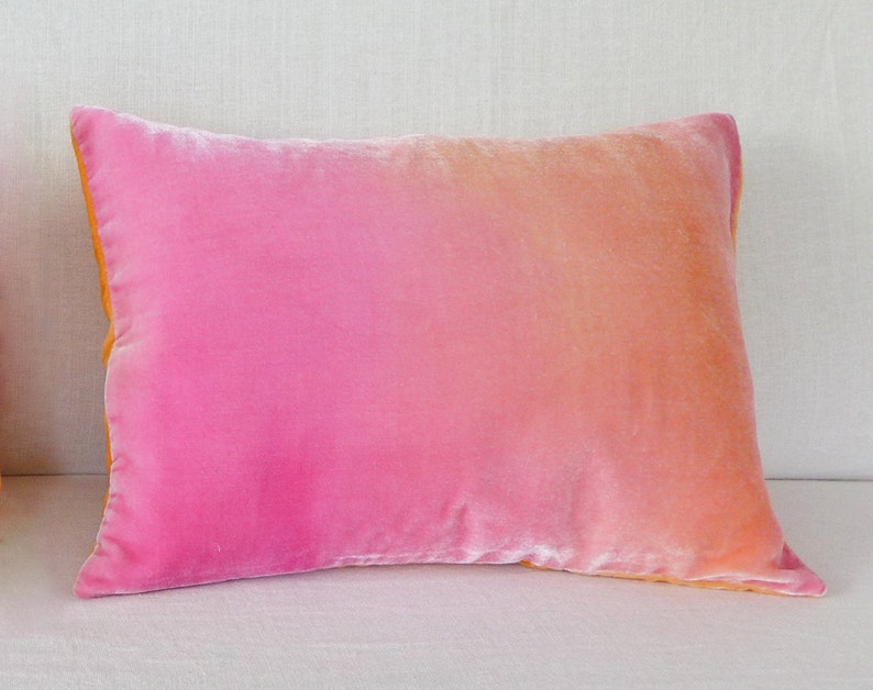 Peach & pink velvet pillow cover 12 x 16 30 x Etsy