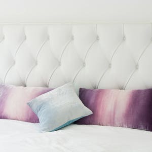 Mauve/gray ombre painted velvet pillow cushion cover, MADE TO ORDER, Uk 12 x 20 30cm x 50cm, other sizes made to order image 6