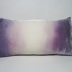 Mauve/gray ombre painted velvet pillow cushion cover, MADE TO ORDER, Uk 12 x 20 30cm x 50cm, other sizes made to order image 9