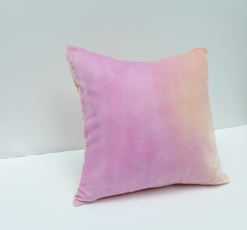 Soft Pink and Pale Peach Velvet Handpainted Pillow Cover Etsy