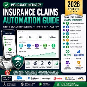 Insurance Workflow Automation Guide | Claims Processing SOP Handbook (Digital Download)