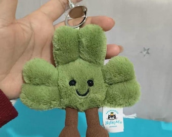 Jellycat Amuseables Clover Bag Charm, Soft Cute Plush Keychain, New with Tags & Dust Bag