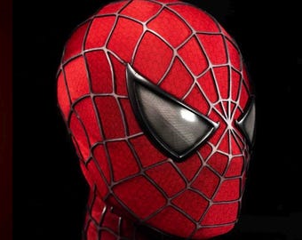 サム・ライミ版スパイダーマンマスク、フェイスシェルと3Dラバーウェブ