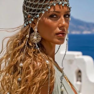 Beaded Fringe Headpiece - Etsy display picture 1