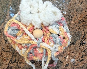 Crochet Makeup Pouch, Jewelry travel pouch
