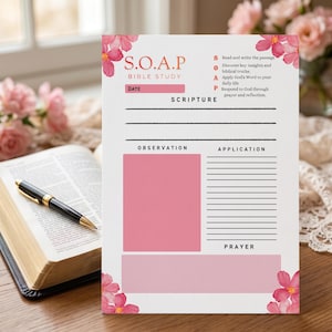 S.O.A.P. Bible Study Template Printable and Canva Editable |  Scripture & Prayer Study Guide, | Christian Planner/ Bible Verse Mapping