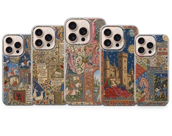 中世風スマホケース Knightcore カバー iPhone 17 Pro Max、16e、15、14、13 および Samsung S26 Ultra、S25 FE、A57、A56、Pixel 10、9A 用