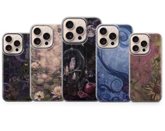 iPhone 17 Pro Max、16e、15、14、13、Samsung S26 Ultra、S25 FE、A57、A56、Pixel 10、9A 用の、気まぐれなゴシック調のスマホケースカバー