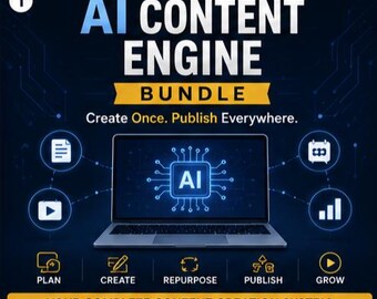 AI Content Engine Bundle | Planner, Calendar, Prompts (Digital Download)