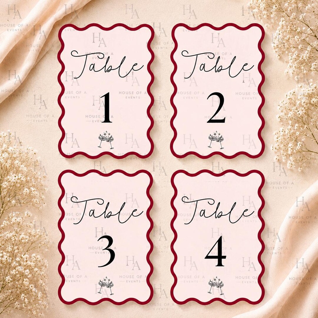 Custom Table Number Set – Printable Wedding & Event Signage | Digital ...