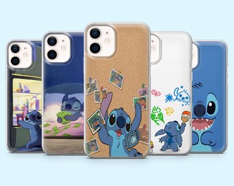 Stitch Phone Case Little Monster Funny Cover for iPhone 16 Pro, 15, 14, 13, 12, Samsung S25, S24FE, S23, S22, A16, A55, A25, Pixel 9