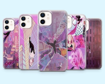 Gwen Stacy Phone Case Spider Woman Spiderverse Cover for iPhone 16 Pro, 15, 14, 13, 12, Samsung S25, S24FE, S23, S22, A16, A55, A25, Pixel 9