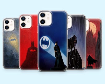 Batman Phone Case Gotham City Superhero Cover for iPhone 16 Pro, 15, 14, 13, 12, Samsung S25, S24FE, S23, S22, A16, A55, A25, Pixel 9