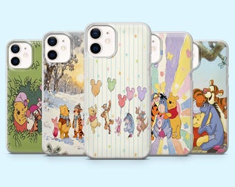 Winnie The Pooh Phone Case Bear and Friends Cover for iPhone 16 Pro, 15, 14, 13, 12, Samsung S25, S24FE, S23, S22, A16, A55, A25, Pixel 9