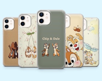 Chip And Dale Phone Case Chipmunk Cartoon Cover for iPhone 16 Pro, 15, 14, 13, 12, Samsung S25, S24FE, S23, S22, A16, A55, A25, Pixel 9