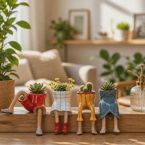 Funny Leg Planter Pot, Resin Succulent Holder, Creative Home Office Decor Gift