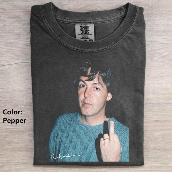 Camiseta Comfort Colors de la gira del dedo medio de Paul McCartney, camiseta gráfica vintage de los Beatles, camiseta unisex, regalos para fans para él y para ella, camiseta con meme divertido