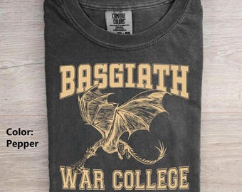 Basgiath War College Vintage Classic Unisex Tee Comfort Colors Shirt, Fourth Wing Shirt, Fantasy Bookish T-shirt, Gifts For Her Him