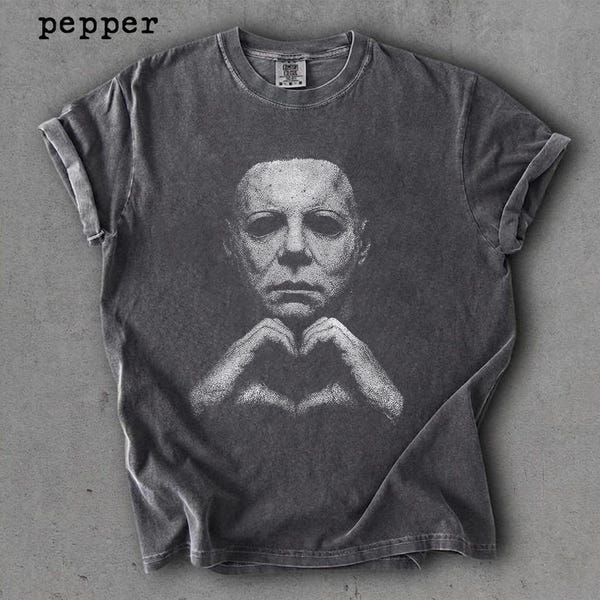 Comfort Colors 90s Horror Movie T-shirt, Michael Heart Hands Shirt, Funny Halloween Shirt, Horror Character, Scary Movie