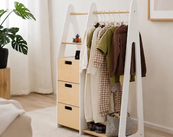 Kinderkleidung Aufbewahrungsregal mit Schubladen - Schlafzimmer Organizer aus Holz