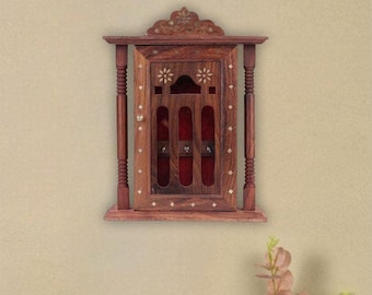 Key holder Handmade Style Wooden Key Holder Hand Craft Cabinet, Wall Mounted Organizer, Rustic Decor traditional unique design home and