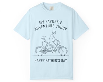My Favorite Adventure Buddy T-shirt | Father's Day bike illustration