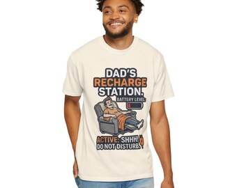 Dad's Recharge Station T-shirt | Do Not Disturb Battery Level