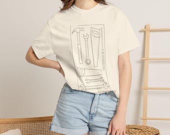 For the Man Who Can Fix Anything T-shirt | Tool Outline Graphic Tee
