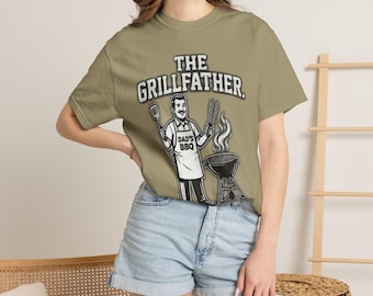 The Grillfather BBQ Dad T-shirt | Grillmaster Illustration, Barbecue Tee