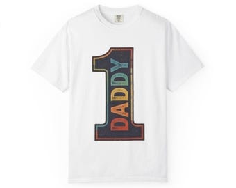 Number 1 Daddy T-shirt | Retro Varsity Lettering