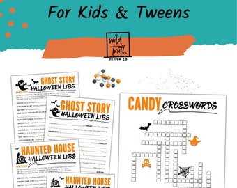 Halloween Activities For Kids & Tweens - Mad Libs, Candy Crosswords