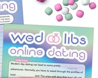 Colorful Wedding Mad Lib Game - Online Dating - Rainbow Iridescent - Bridal Shower, Bachelorette, Engagement, Rehearsal, Reception Activity