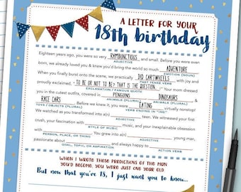 Boy's First Birthday Time Capsule Mad Lib Letter