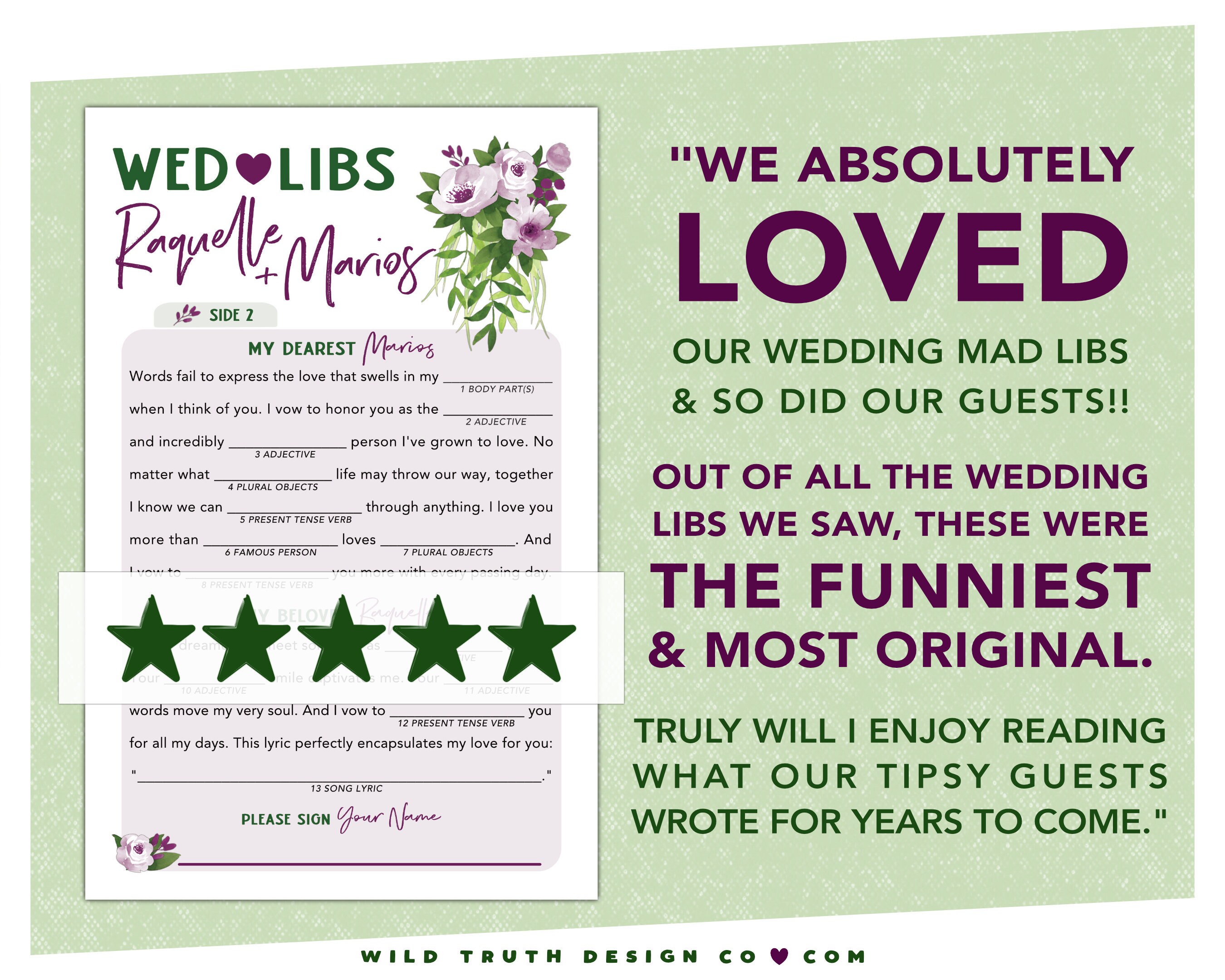 PERSONALIZED Funny Wedding Mad Lib Guest Book Marriage Vows - Etsy PERSONALIZED Funny Wedding Mad Lib Guest Book Marriage Vows - Etsy