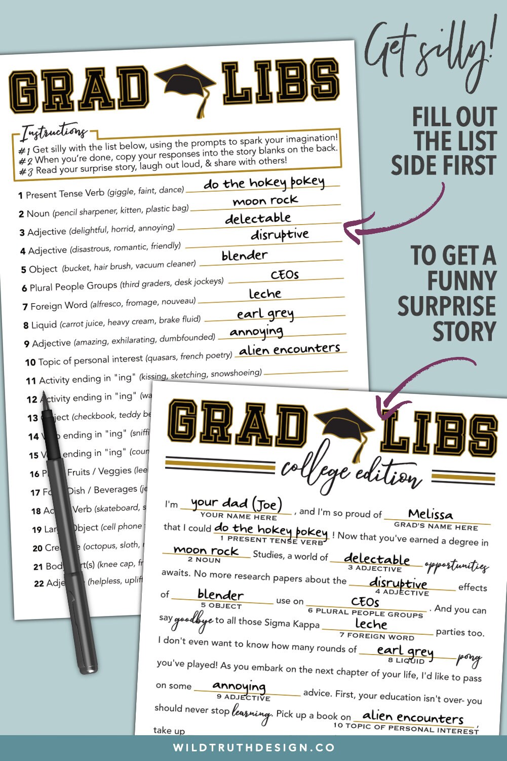 College Graduation Party Game - Grad Libs - University Graduation - Etsy