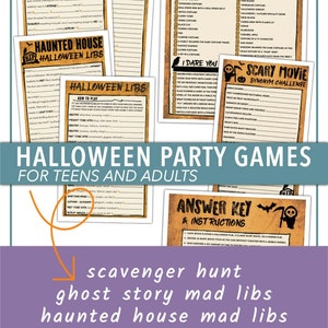 Halloween Games For Adults & Teens Two Mad Libs, Scavenger Hunt, Movie Challenge image 2