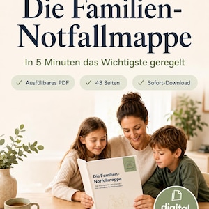 Pasta de Emergência Familiar (PDF) · Planejamento Antecipado de Cuidados com Procuração · Preenchível e Imprimível Digitalmente · 43 Páginas (Alemão)