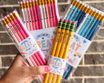 Personalized Engraved HB #2 Pencils, Custom Name Classroom Supplies