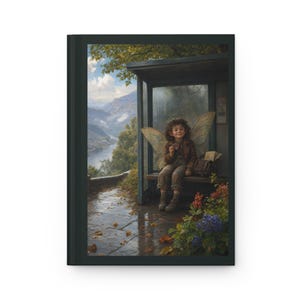 Bus Stop Brownie Journal · Whimsical Matte Hardcover · City Explorer Gift · Unique Travel Diary · Urban Fairy Art · Hardcover Journal Matte