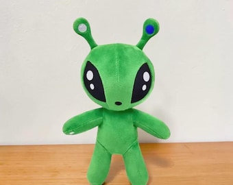 Green Alien Plush Toy – Soft Kawaii Space Creature Stuffed Animal, Cosmic Doll, Room Decor