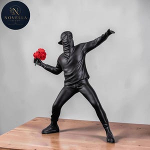 Banksy Flower Thrower Sculpture - Etsy