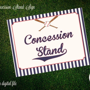 PRINTABLE Baseball Themed Signs - Concession Stand Sign