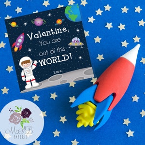 PRINTABLE Space-themed Valentine&#39;s Tags