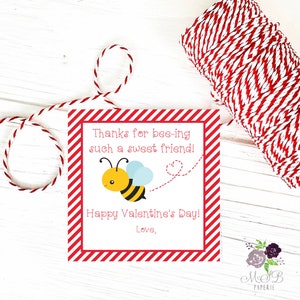 PRINTABLE Boy/Gender Neutral Bee Valentine&#39;s Tags