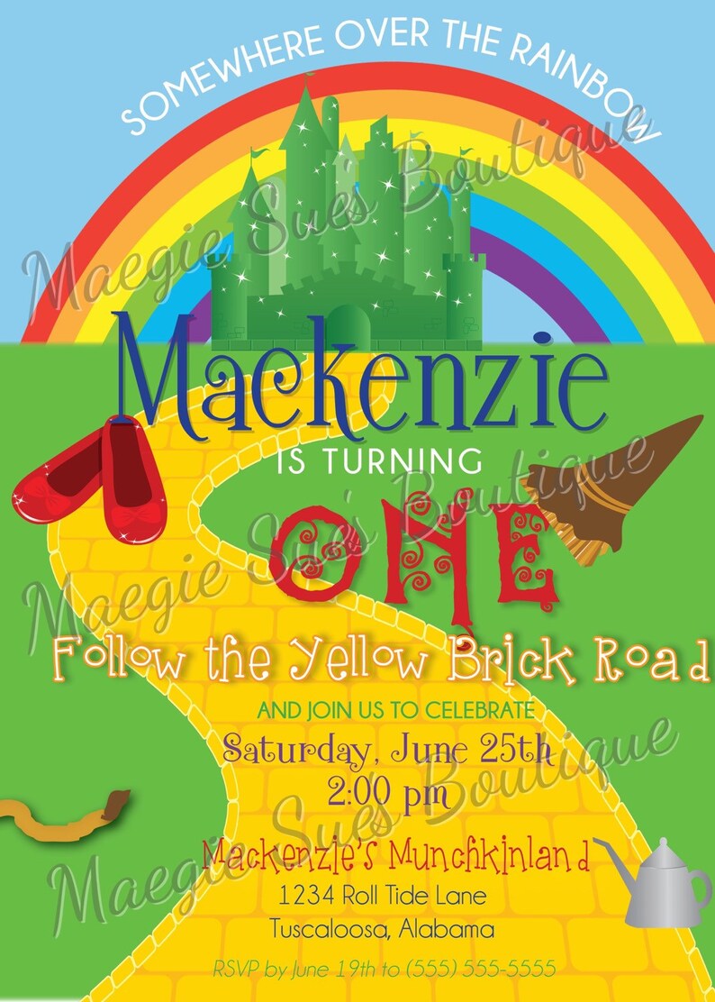 PRINTABLE Wizard of Oz Birthday Party Invitation | Etsy