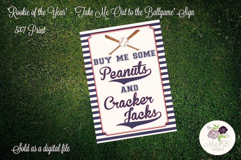 PRINTABLE Baseball Themed Signs buy Me Some Peanuts and Cracker Jacks