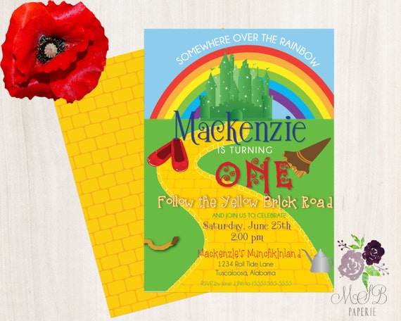 PRINTABLE Wizard of Oz Birthday Party Invitation | Etsy