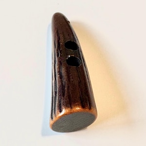 Tested Bakelite Toggle Button 60mm Vintage Brown Coat Closure Art Deco Large 2 Hole Sewing Fastener